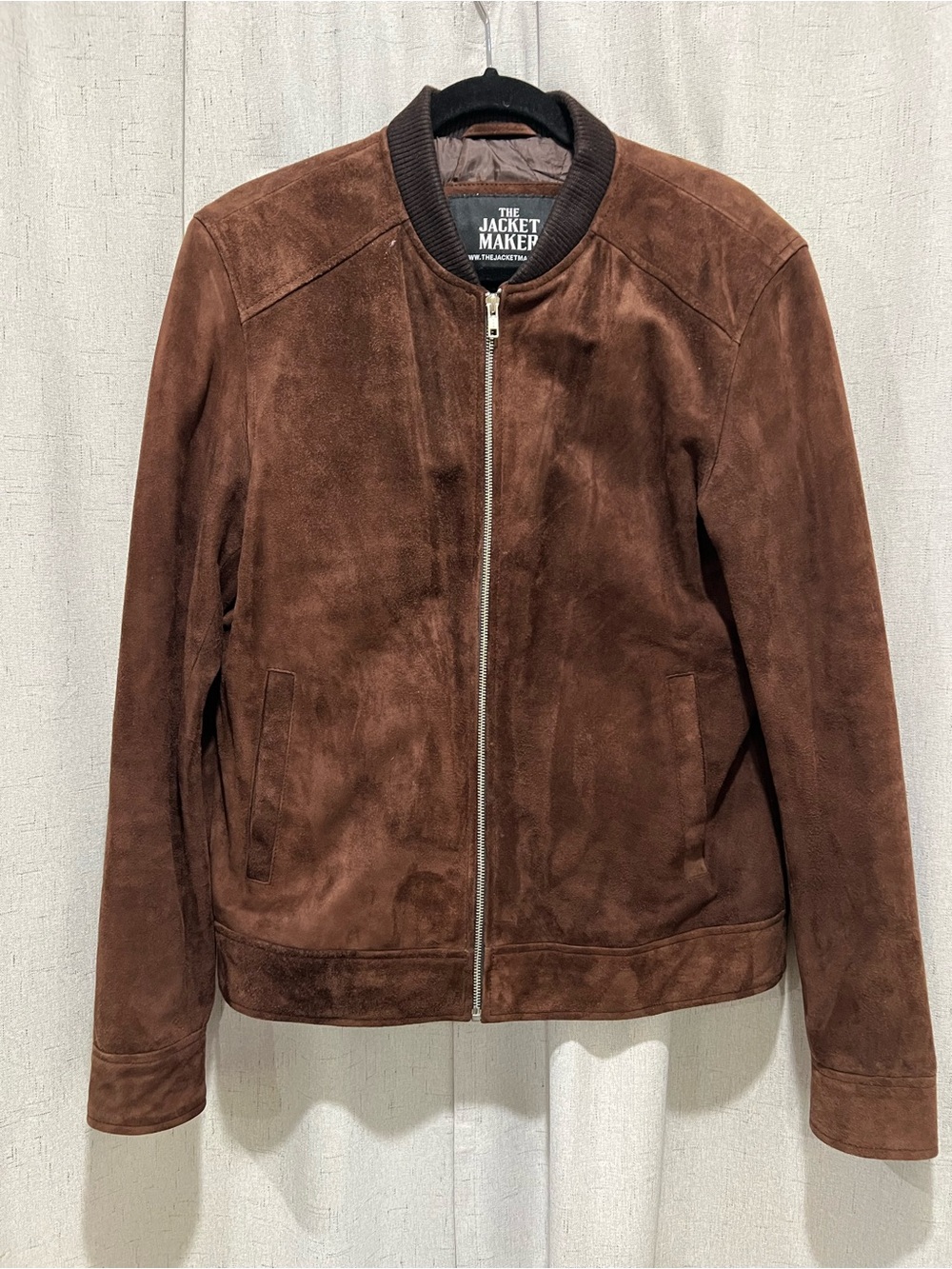Men's Brown Suede Bomber Jacket